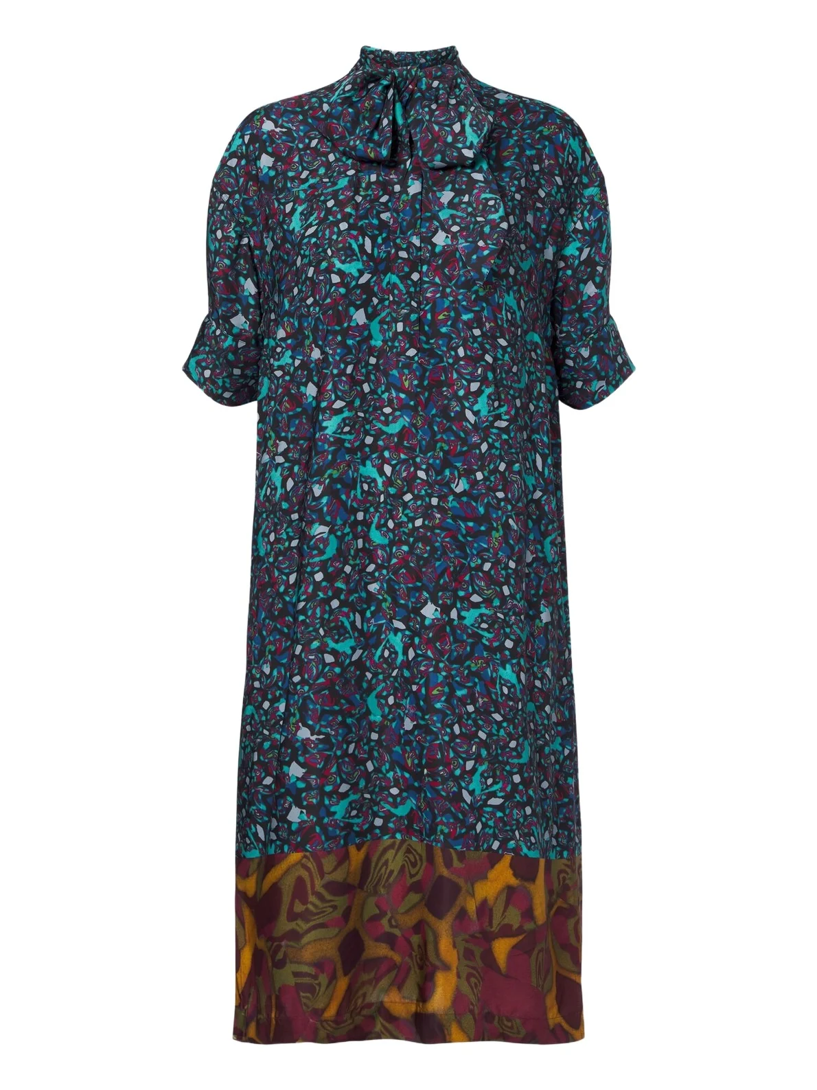 Printed tie-neck midi dress Printed tie-neck midi dress