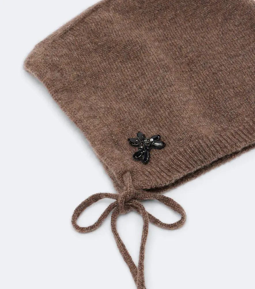 Simone Rocha Turbo embellished cashmere hood | Thumbnail 3