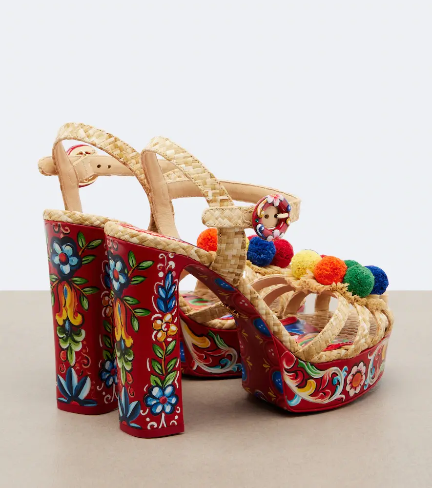 Dolce & Gabbana Printed woven platform sandals | Thumbnail 3 Dolce & Gabbana Printed woven platform sandals | Thumbnail 3