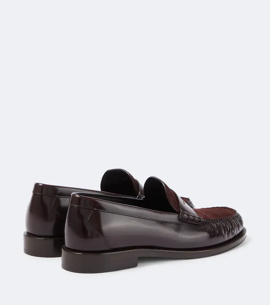 Brunello Cucinelli Leather and suede penny loafers | Thumbnail 4 Brunello Cucinelli Leather and suede penny loafers | Thumbnail 4