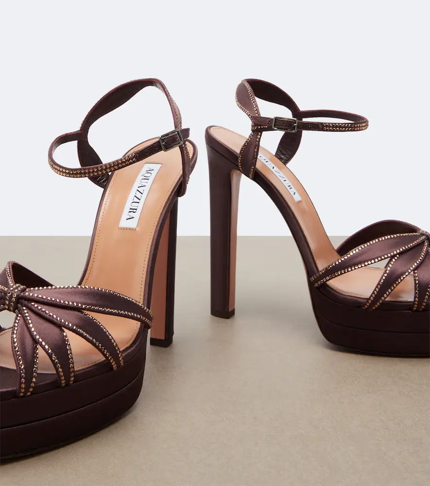 Aquazzura Soulmate Crystal satin platform sandals | Thumbnail 2 Aquazzura Soulmate Crystal satin platform sandals | Thumbnail 2