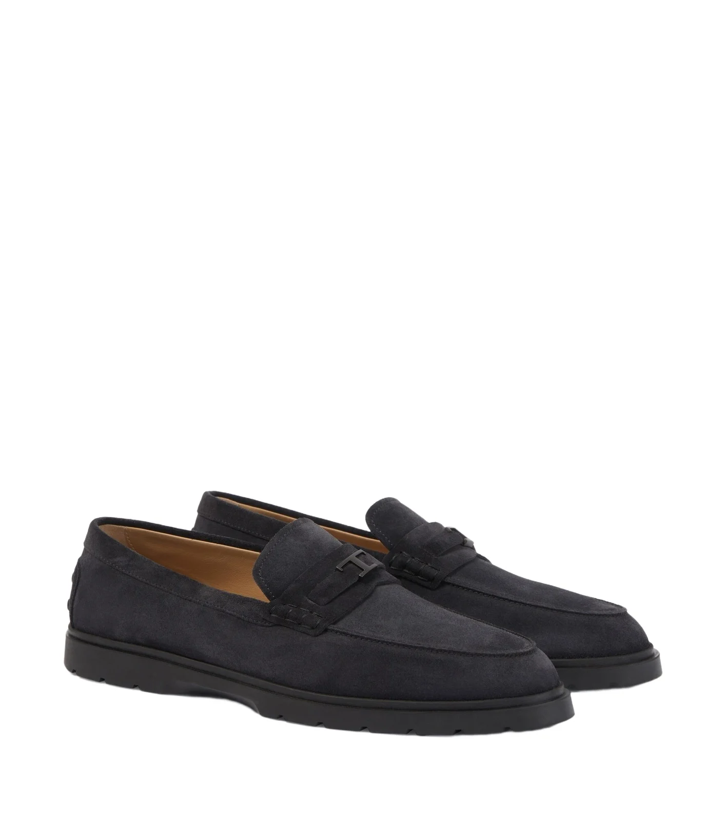Suede penny loafers