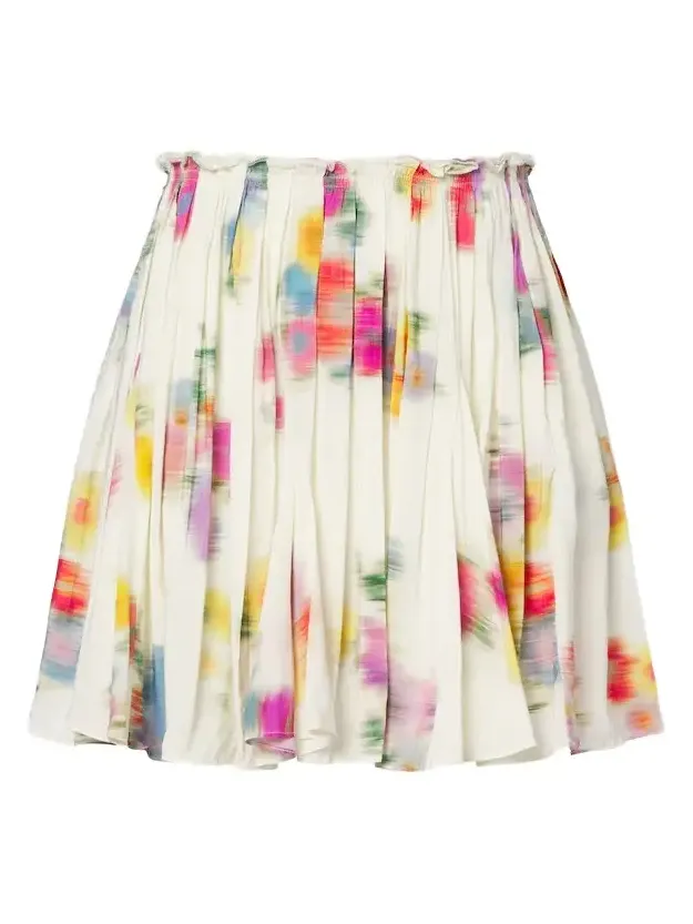 Livy pleated printed miniskirt