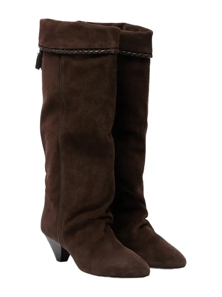 Elita draped suede knee-high boots Elita draped suede knee-high boots
