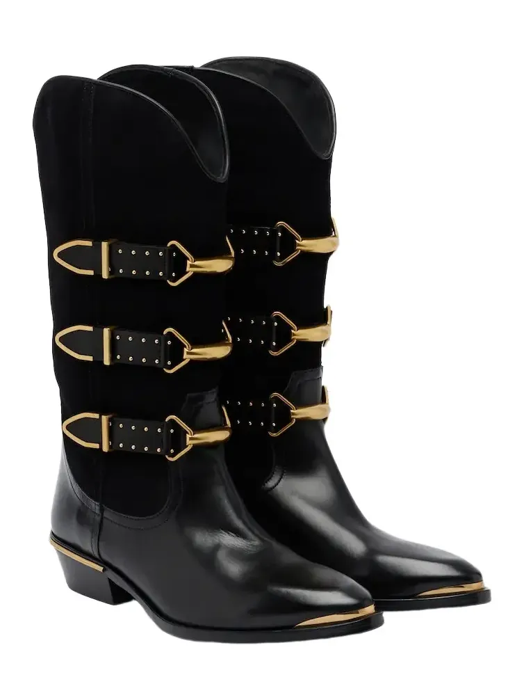 Mexia leather and suede cowboy boots Mexia leather and suede cowboy boots
