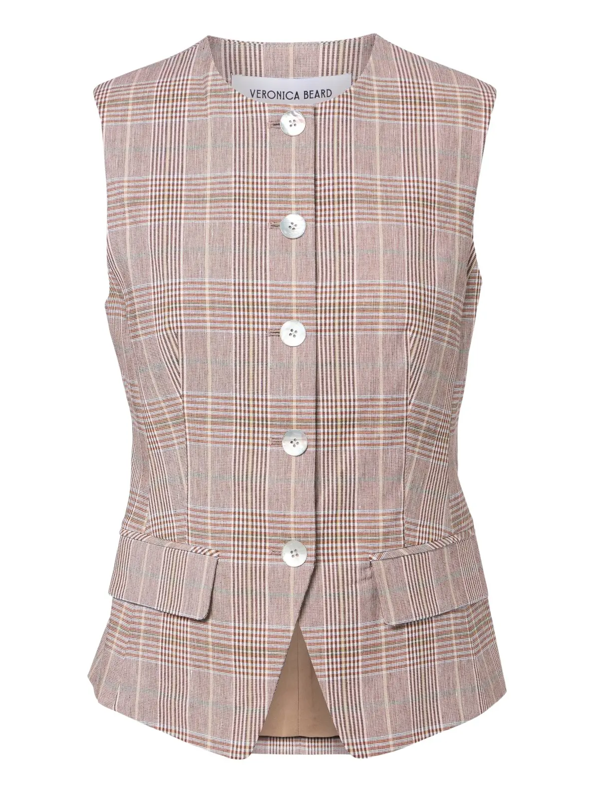 Lois plaid cotton and linen-blend vest Lois plaid cotton and linen-blend vest