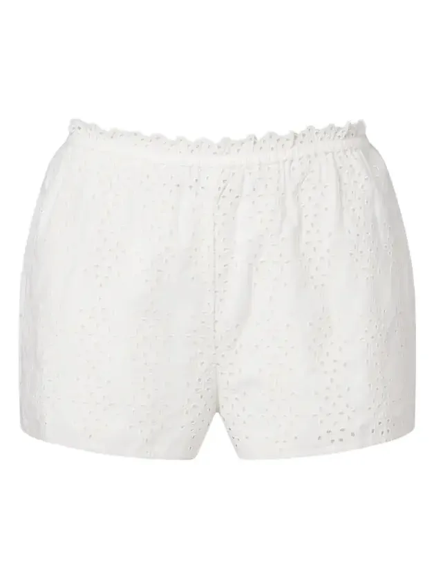 Harriet embroidered cotton poplin shorts