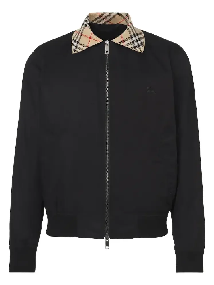 Check cotton blouson jacket Check cotton blouson jacket