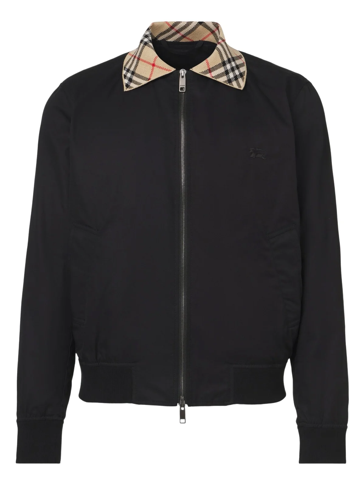 Check cotton blouson jacket Check cotton blouson jacket