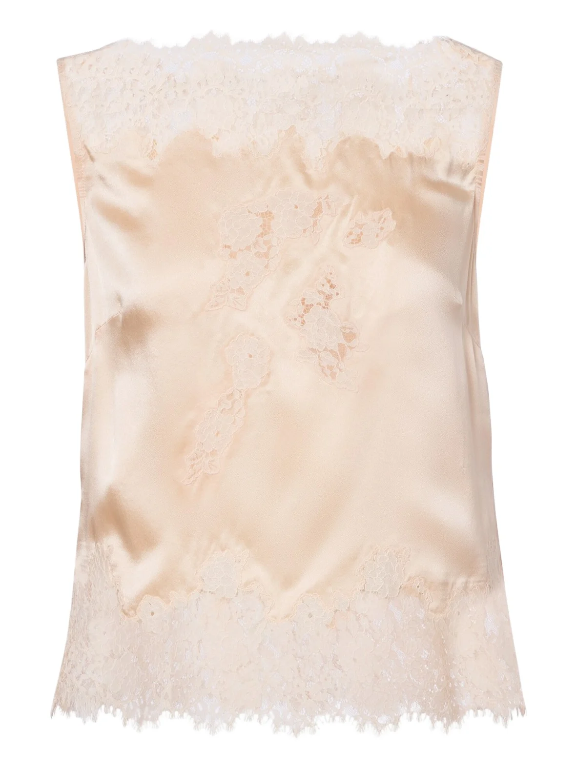 Dôen Viviane lace-trimmed silk satin top Dôen Viviane lace-trimmed silk satin top