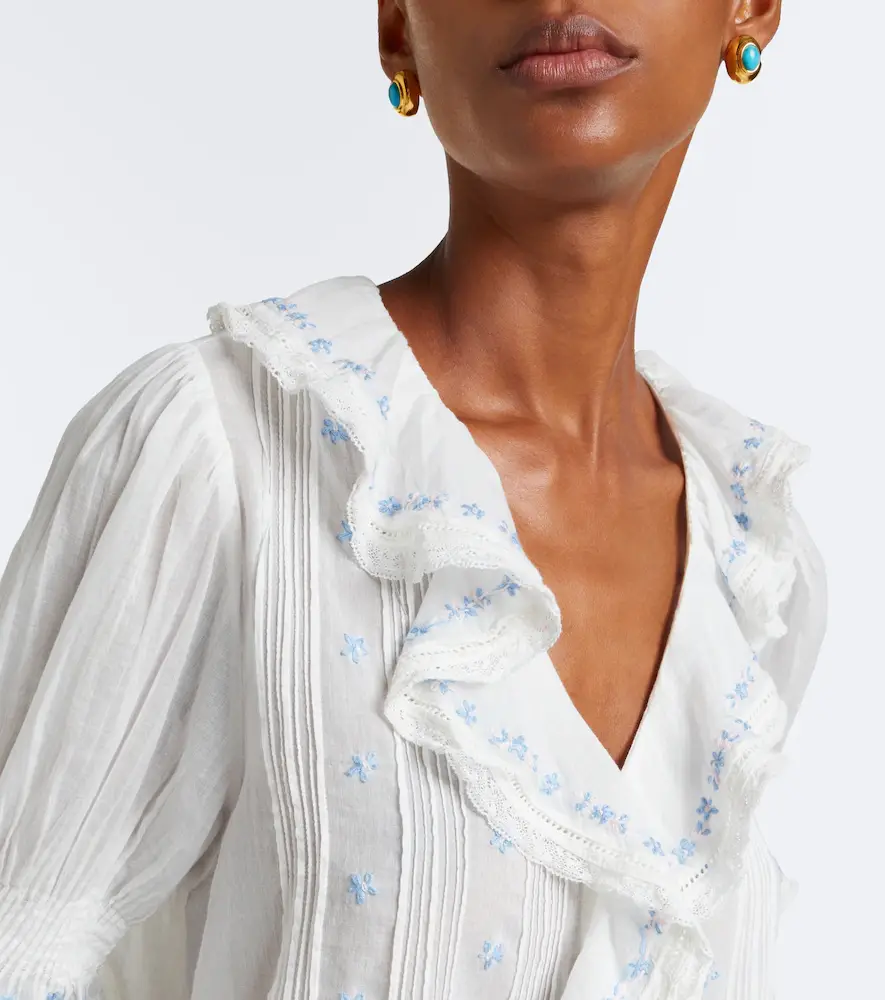 DÔEN Dôen Hettie floral ruffled cotton top | Thumbnail 2 DÔEN Dôen Hettie floral ruffled cotton top | Thumbnail 2