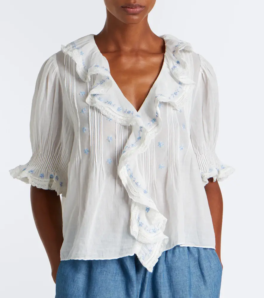 DÔEN Dôen Hettie floral ruffled cotton top | Thumbnail 5 DÔEN Dôen Hettie floral ruffled cotton top | Thumbnail 5