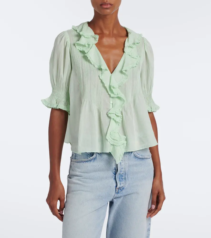 DÔEN Dôen Henri ruffled cotton top | Thumbnail 2 DÔEN Dôen Henri ruffled cotton top | Thumbnail 2