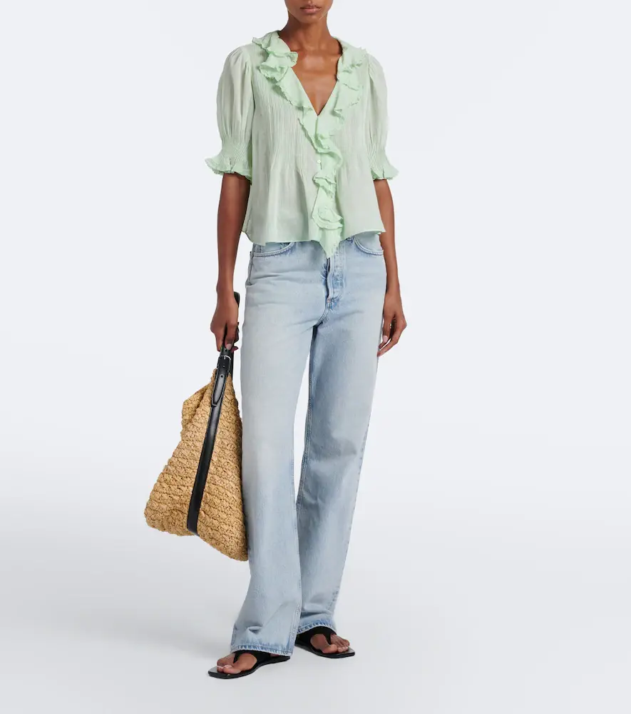 DÔEN Dôen Henri ruffled cotton top | Thumbnail 4 DÔEN Dôen Henri ruffled cotton top | Thumbnail 4