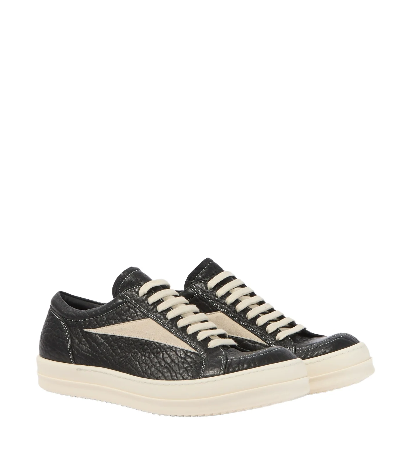 Rick Owens Vintage suede-trimmed leather sneakers