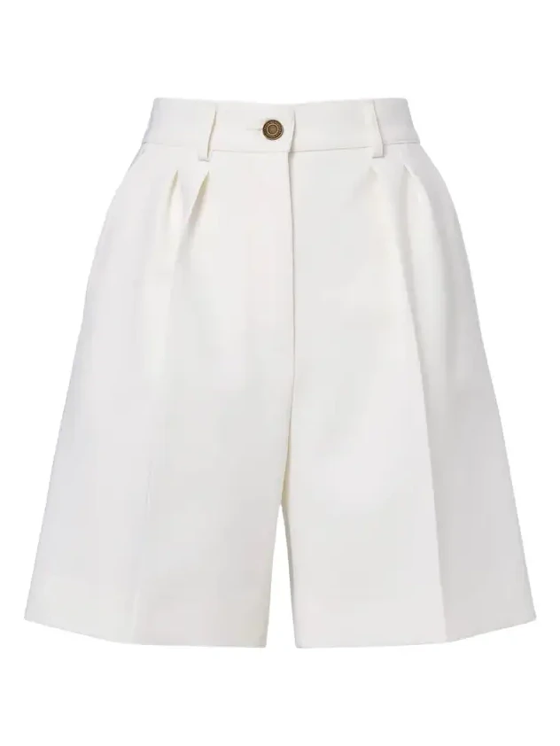 Pleated wool-blend Bermuda shorts Pleated wool-blend Bermuda shorts