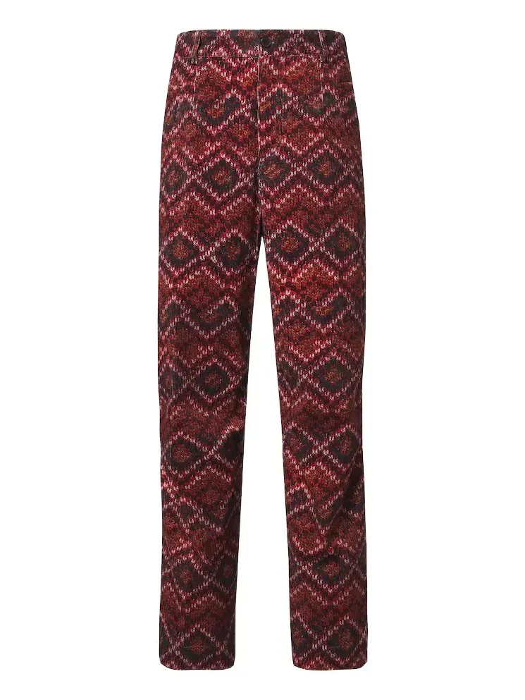 Printed cotton corduroy straight pants Printed cotton corduroy straight pants