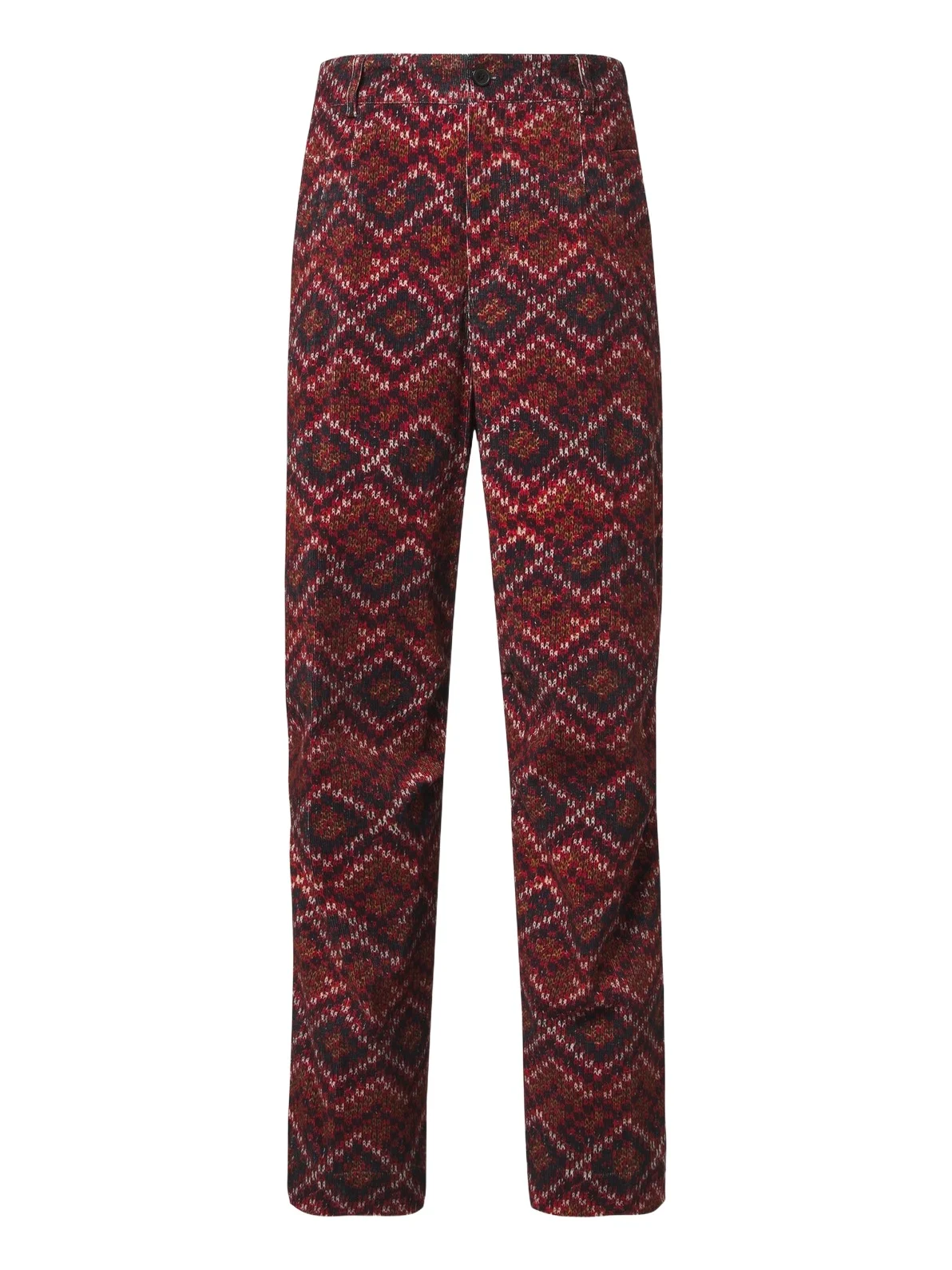 Printed cotton corduroy straight pants Printed cotton corduroy straight pants