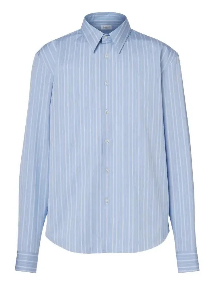 Striped cotton poplin shirt