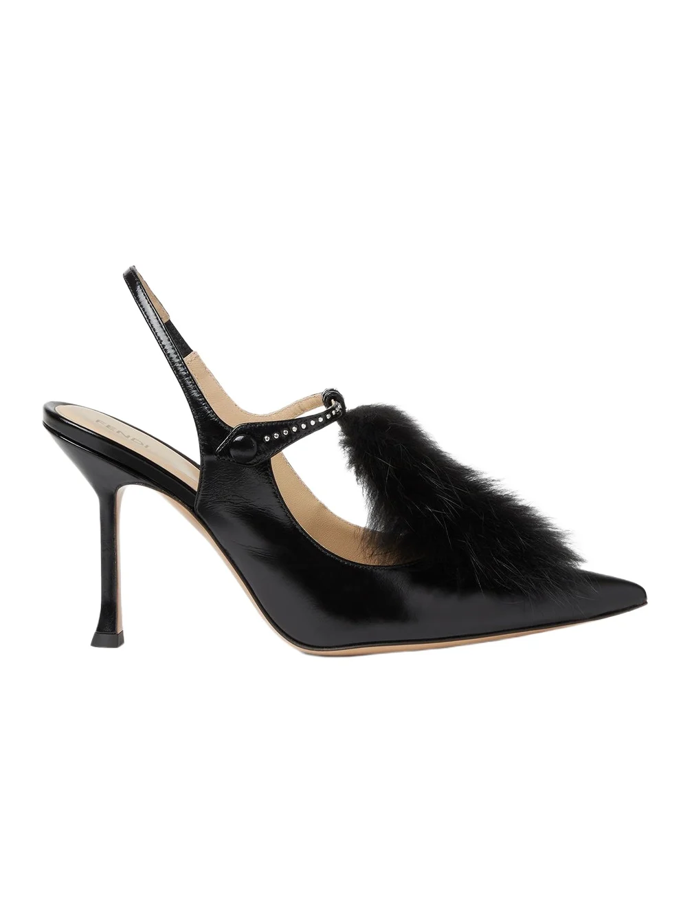 Noir Leather Slingbacks