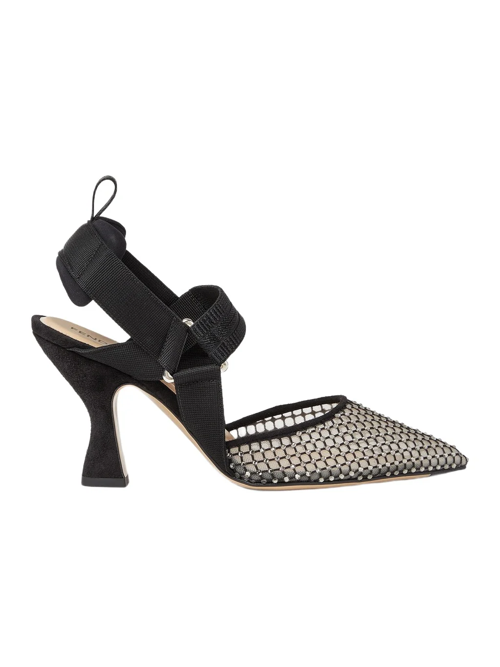 Colibrì Mesh and Suede High-Heeled Slingbacks