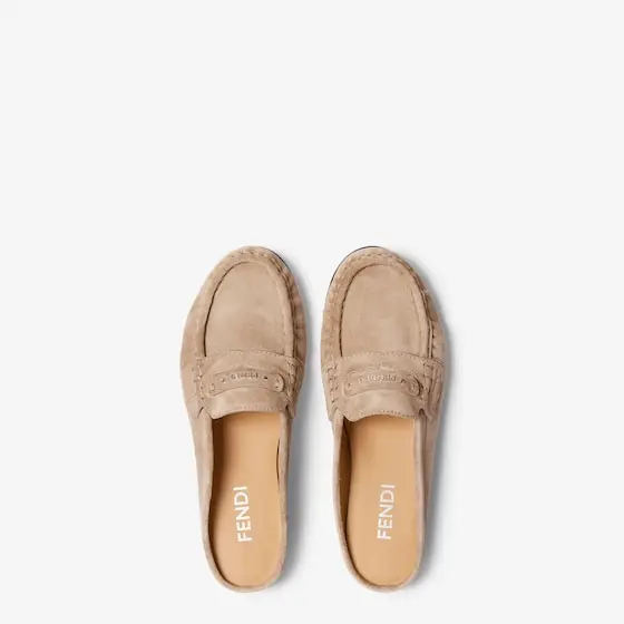 Fendi Moccasin-style sabots with rounded toe and soft gathers | Thumbnail 4 Fendi Moccasin-style sabots with rounded toe and soft gathers | Thumbnail 4