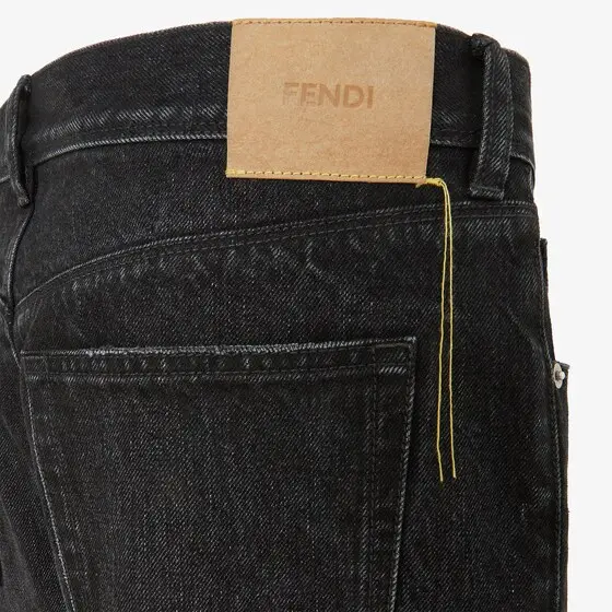 Fendi Regular-fit 5-pocket trousers made from black organic | Thumbnail 3 Fendi Regular-fit 5-pocket trousers made from black organic | Thumbnail 3