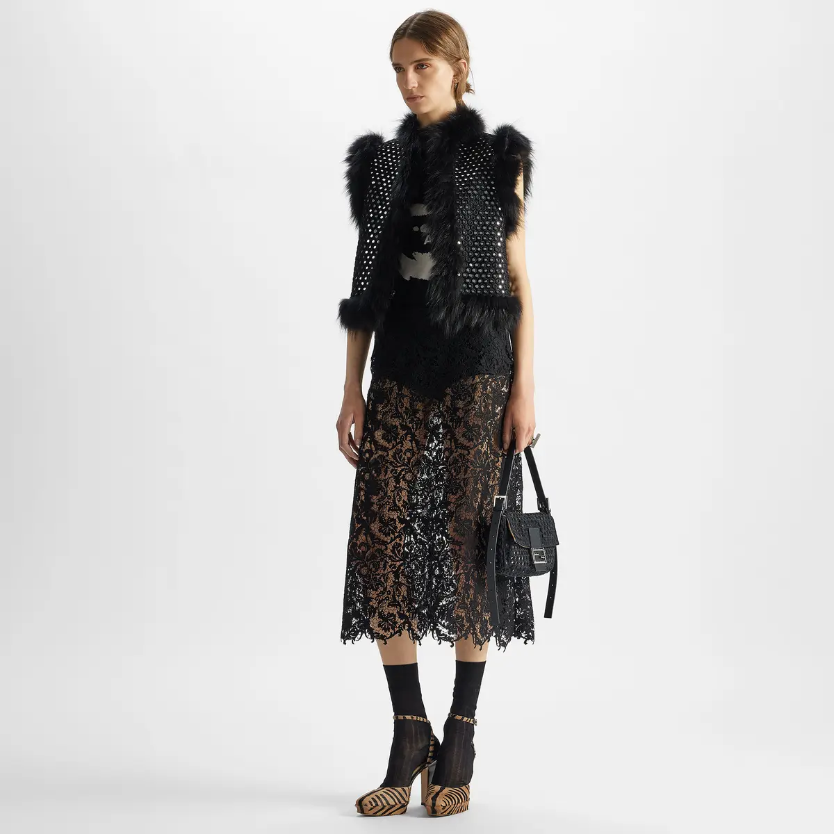 Fendi Midi skirt with a flowing, flared silhouette, made entirely | Thumbnail 7 Fendi Midi skirt with a flowing, flared silhouette, made entirely | Thumbnail 7