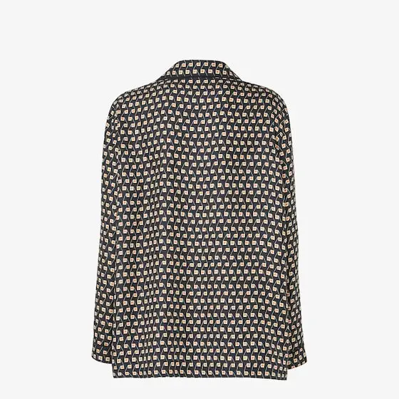 Fendi Flowing pyjama shirt made of silk georgette with | Thumbnail 2