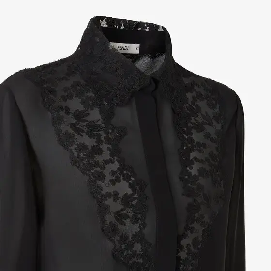 Fendi The lightweight georgette of this slim-fit shirt is | Thumbnail 3 Fendi The lightweight georgette of this slim-fit shirt is | Thumbnail 3