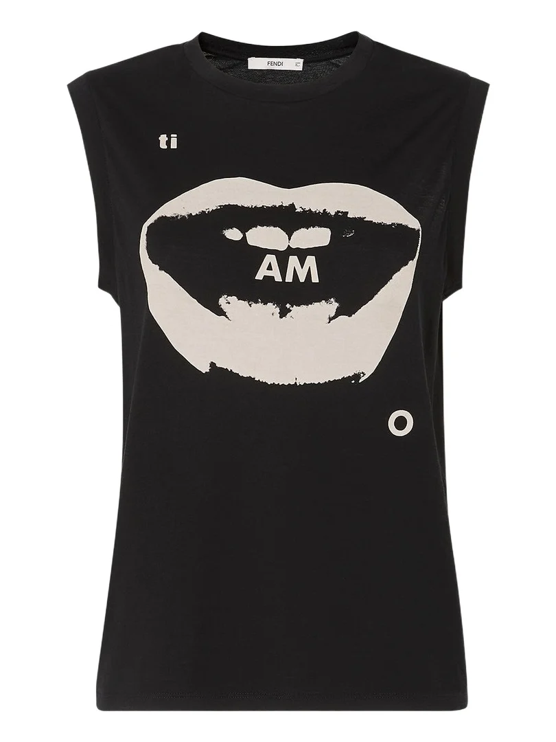 Jersey Top with Ti Amo Print Jersey Top with Ti Amo Print