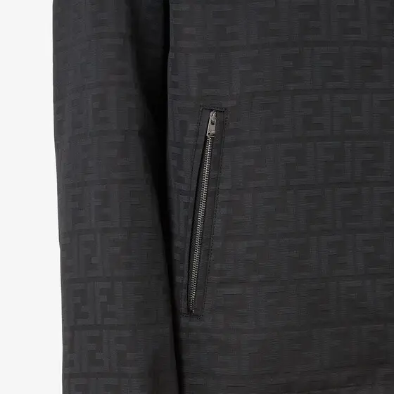 Fendi Drawstring hood blouson made from black FF Zucca jacquard | Thumbnail 3 Fendi Drawstring hood blouson made from black FF Zucca jacquard | Thumbnail 3