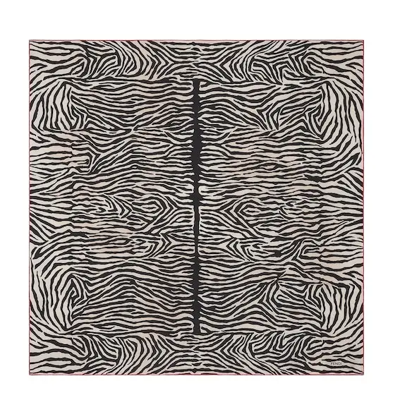 Square foulard decorated with an archival Tiger animalier