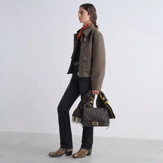 Fendi A square foulard featuring a stencil-effect archive Tiger | Thumbnail 4 Fendi A square foulard featuring a stencil-effect archive Tiger | Thumbnail 4