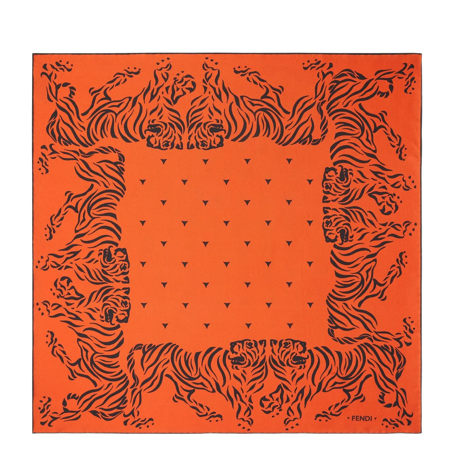 Silk Foulard with Tiger Print