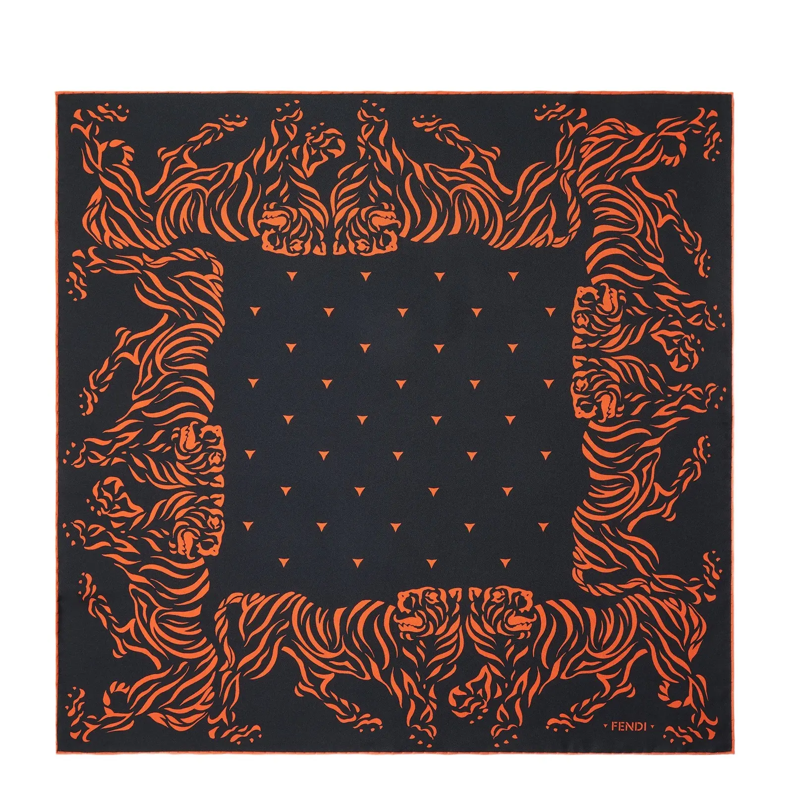 Fendi Silk Foulard with Tiger Print