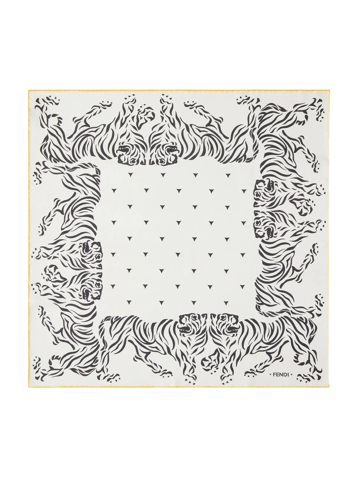 Fendi Silk Foulard with Tiger Print