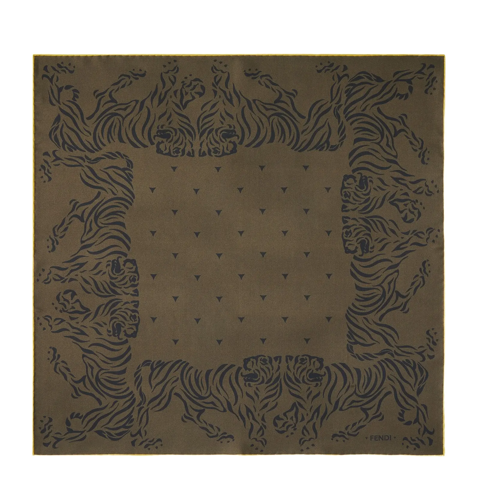 Silk Foulard with Tiger Print Silk Foulard with Tiger Print