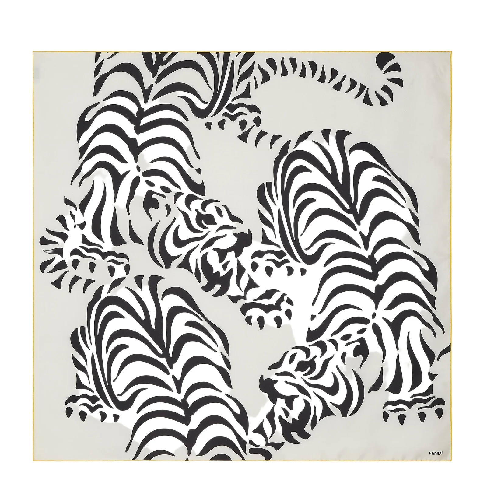 Fendi Silk Foulard with Tiger Print