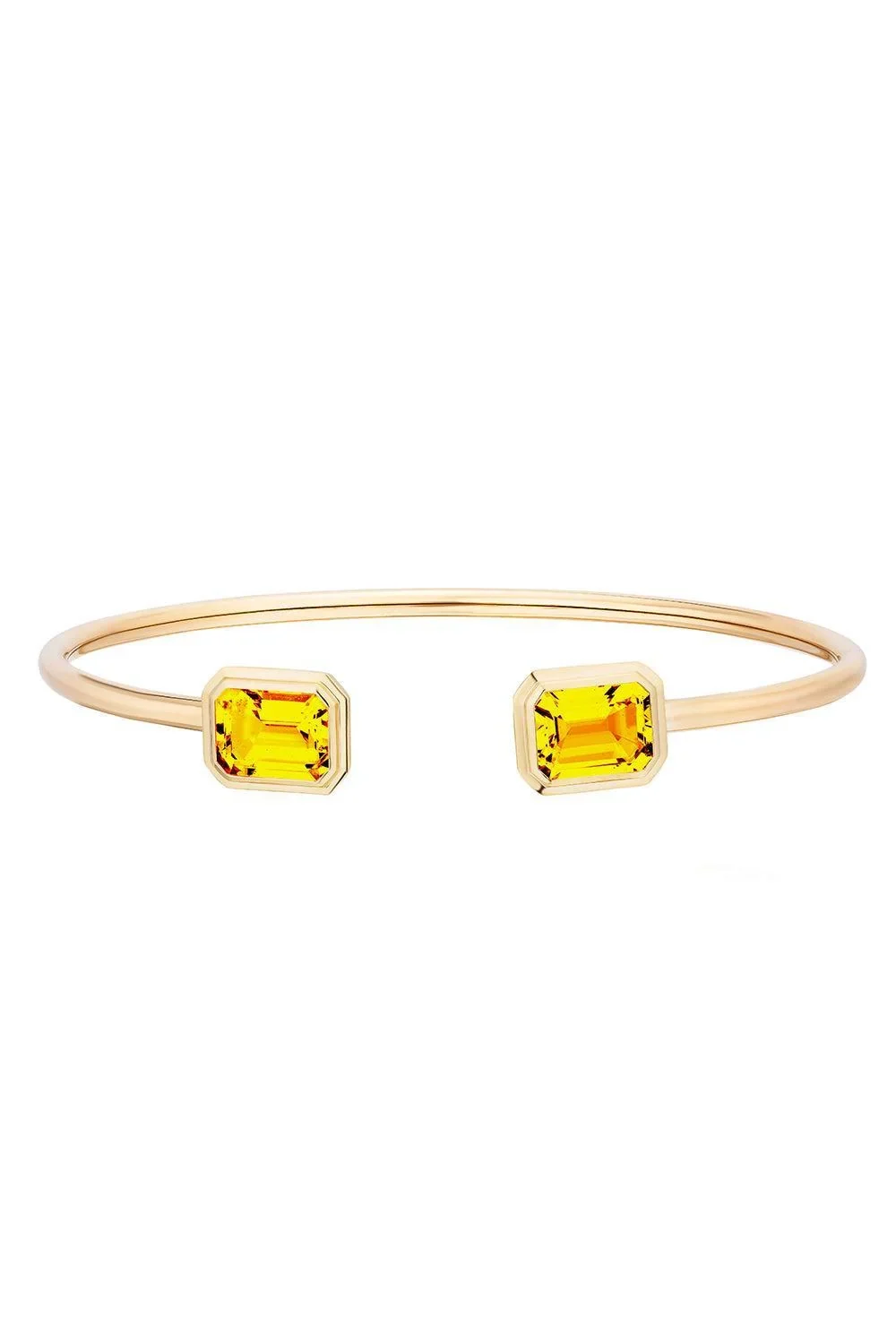 GOSHWARA Citrine Round Flexible Manhattan Bangle Bracelet