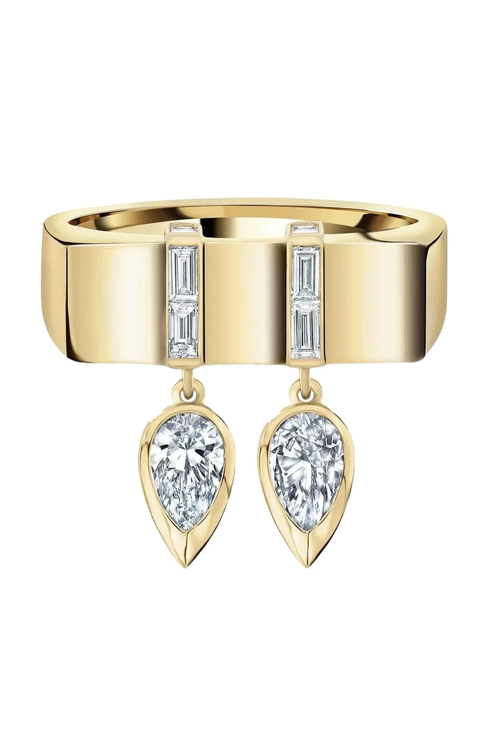 LORAIDA Diamond Double Vortex Hanging Ring