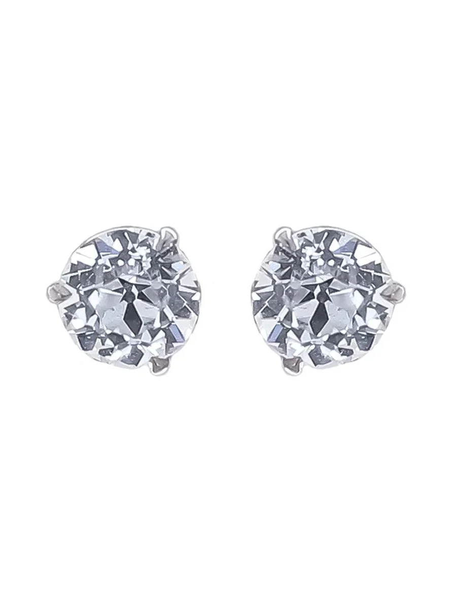 WITH LOVE TRAVEL Lab-Grown Diamond Martini Prong Stud Earrings - 3ct