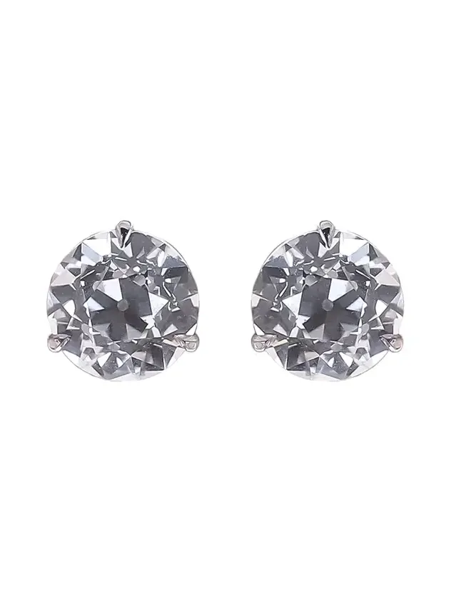 WITH LOVE TRAVEL Lab-Grown Diamond Martini Prong Stud Earrings - 6ct