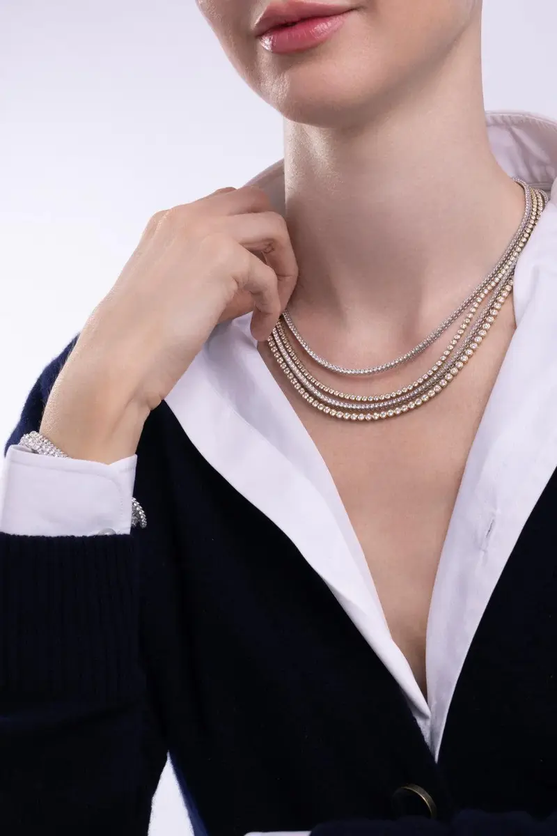 WITH LOVE TRAVEL Lab-Grown Diamond Tennis Necklace - 6ct | Thumbnail 2 WITH LOVE TRAVEL Lab-Grown Diamond Tennis Necklace - 6ct | Thumbnail 2