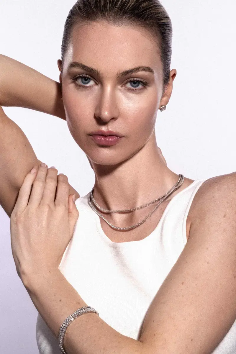 WITH LOVE TRAVEL Lab-Grown Diamond Tennis Necklace - 6ct | Thumbnail 3 WITH LOVE TRAVEL Lab-Grown Diamond Tennis Necklace - 6ct | Thumbnail 3