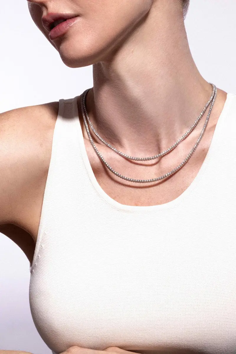 WITH LOVE TRAVEL Lab-Grown Diamond Tennis Necklace - 6ct | Thumbnail 4 WITH LOVE TRAVEL Lab-Grown Diamond Tennis Necklace - 6ct | Thumbnail 4