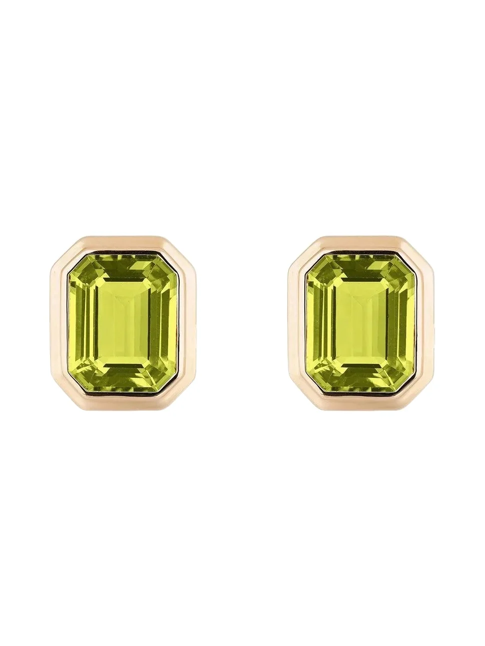 Peridot Bezel Manhattan Stud Earrings Peridot Bezel Manhattan Stud Earrings