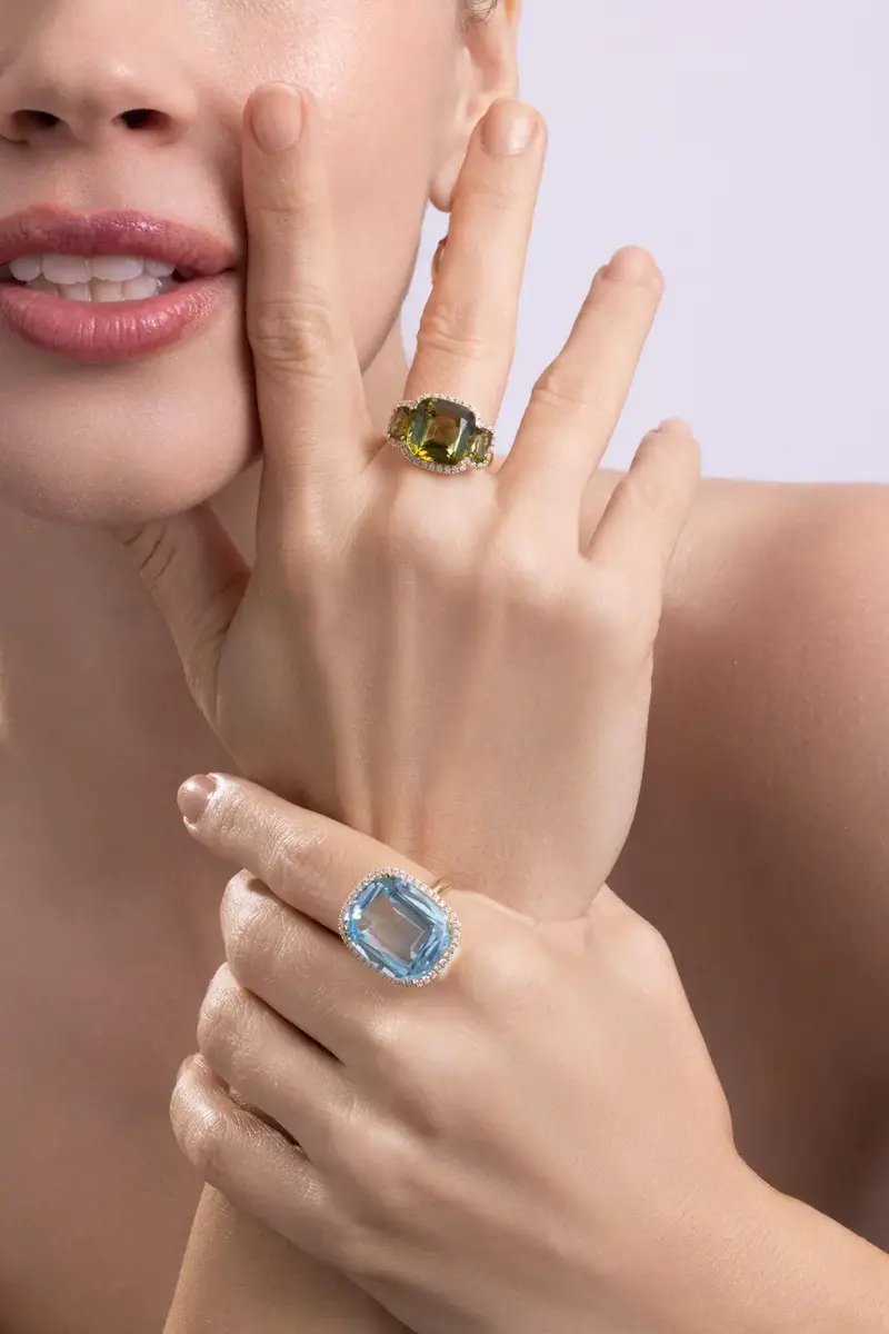 GOSHWARA Tourmaline Three Stone G-One Ring | Thumbnail 2 GOSHWARA Tourmaline Three Stone G-One Ring | Thumbnail 2