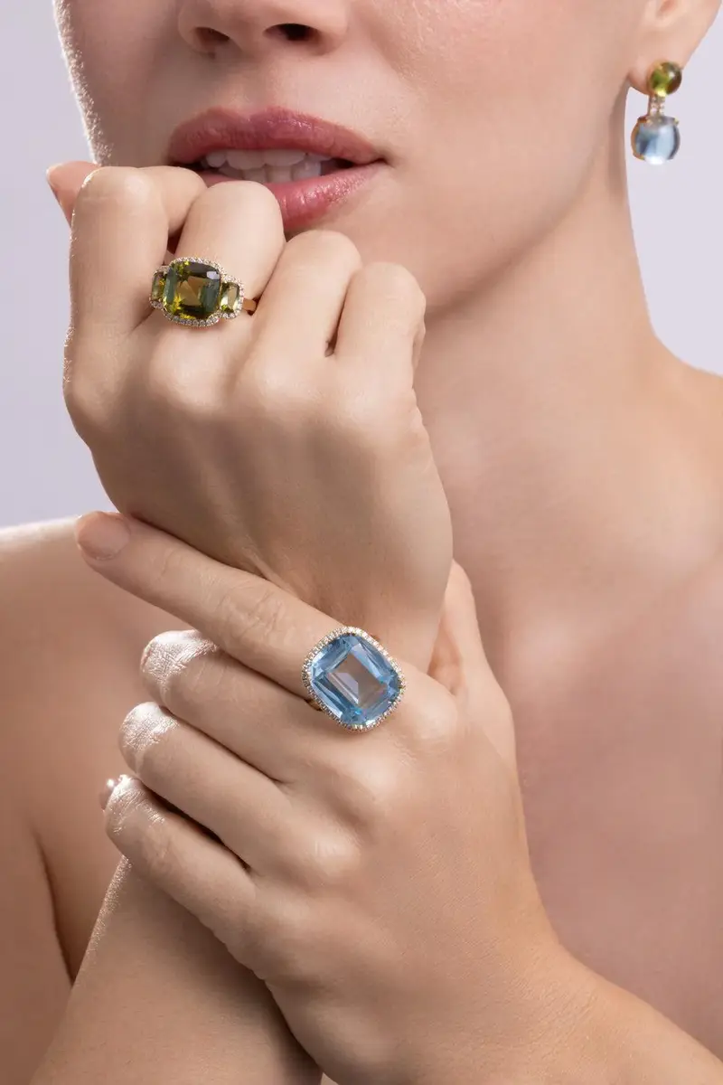 GOSHWARA Tourmaline Three Stone G-One Ring | Thumbnail 4 GOSHWARA Tourmaline Three Stone G-One Ring | Thumbnail 4