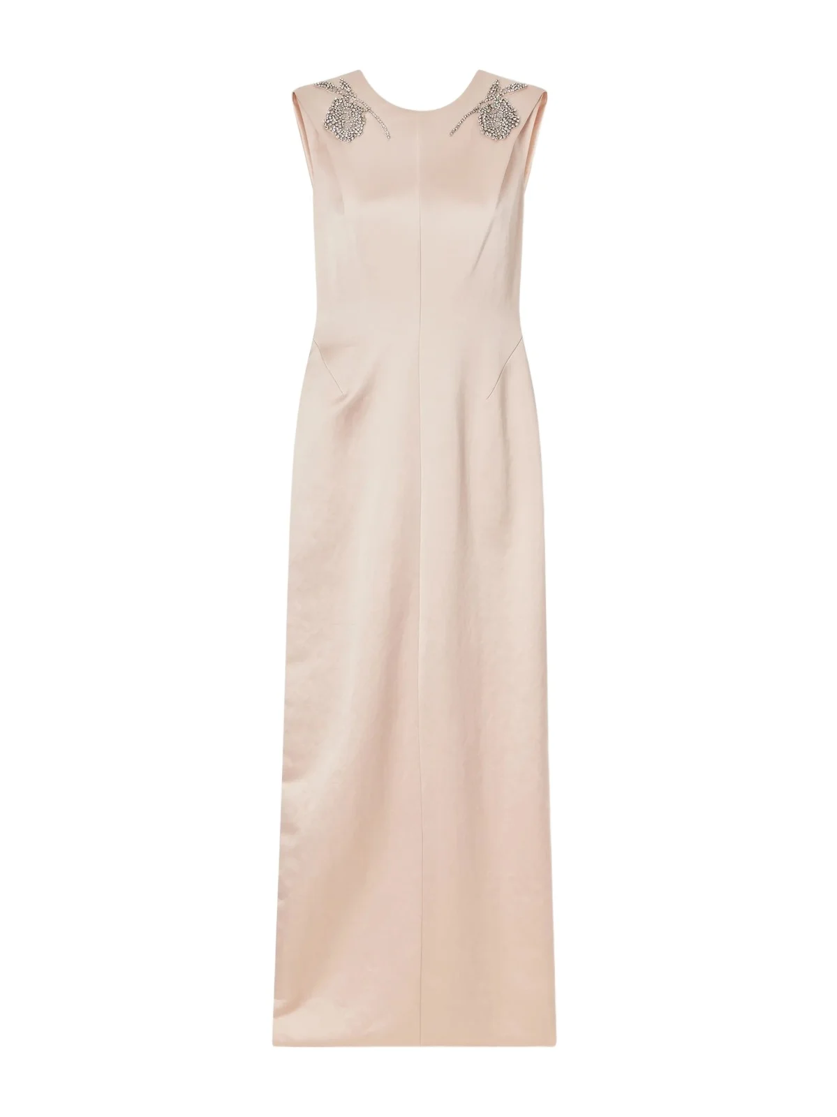 Embroidered Satin Gown
